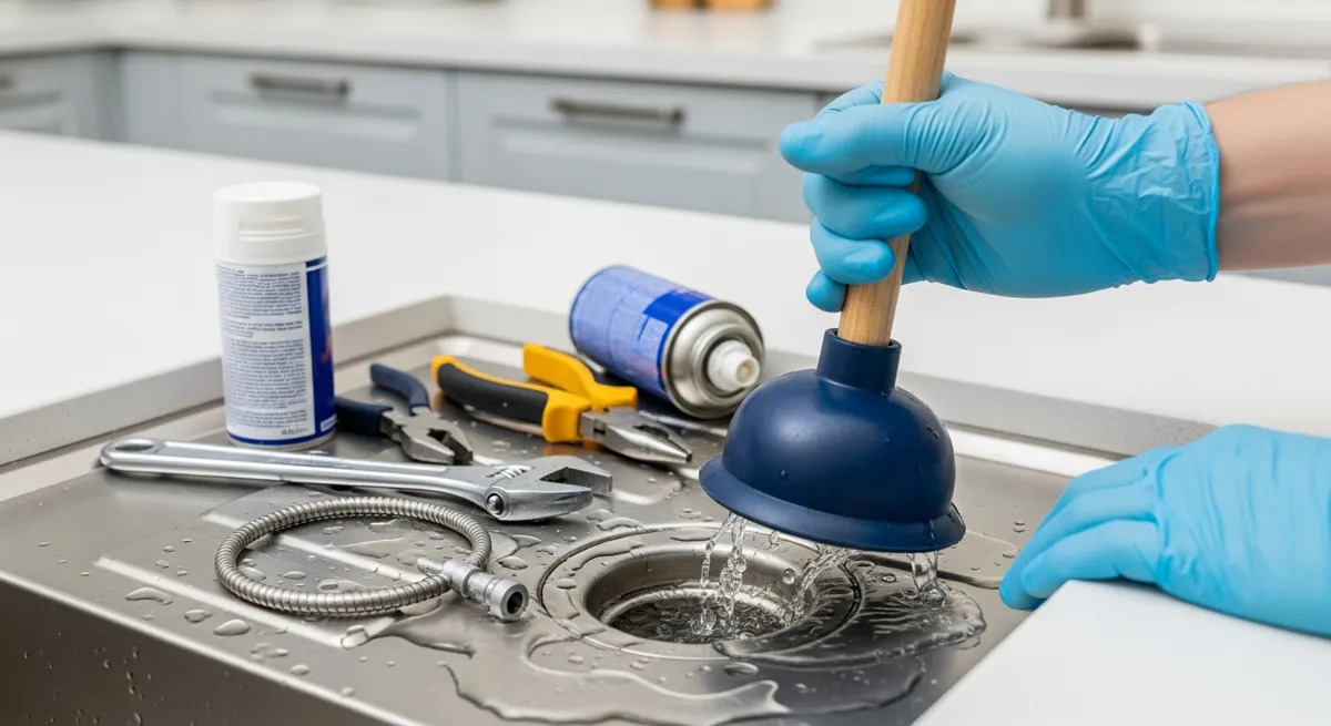 Anleitung zum Reinigen und Reparieren von verstopften Abflüssen