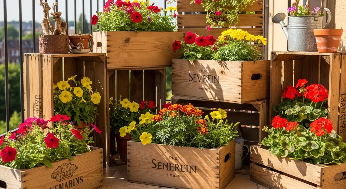 Blumenkasten aus Weinkisten