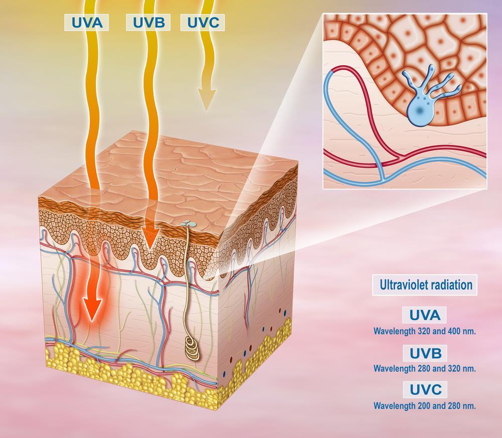 UVA UVB und UVC Licht