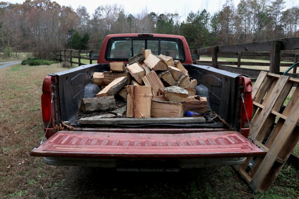 firewood on truck