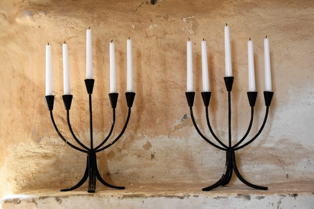 two black candelabras