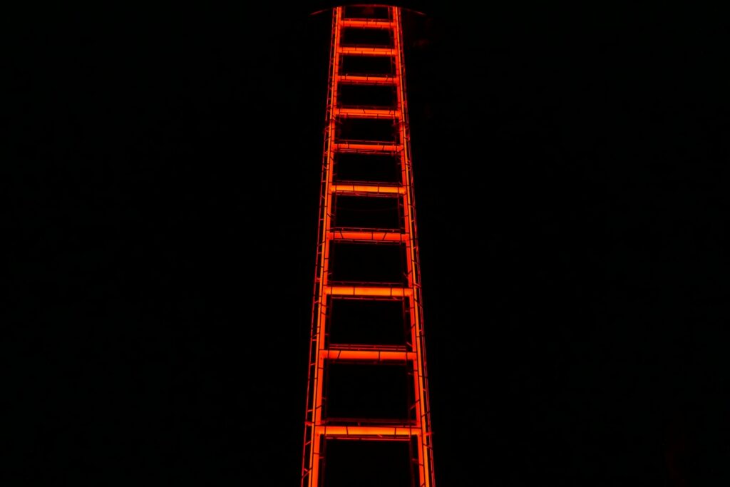 orange LED ladder art