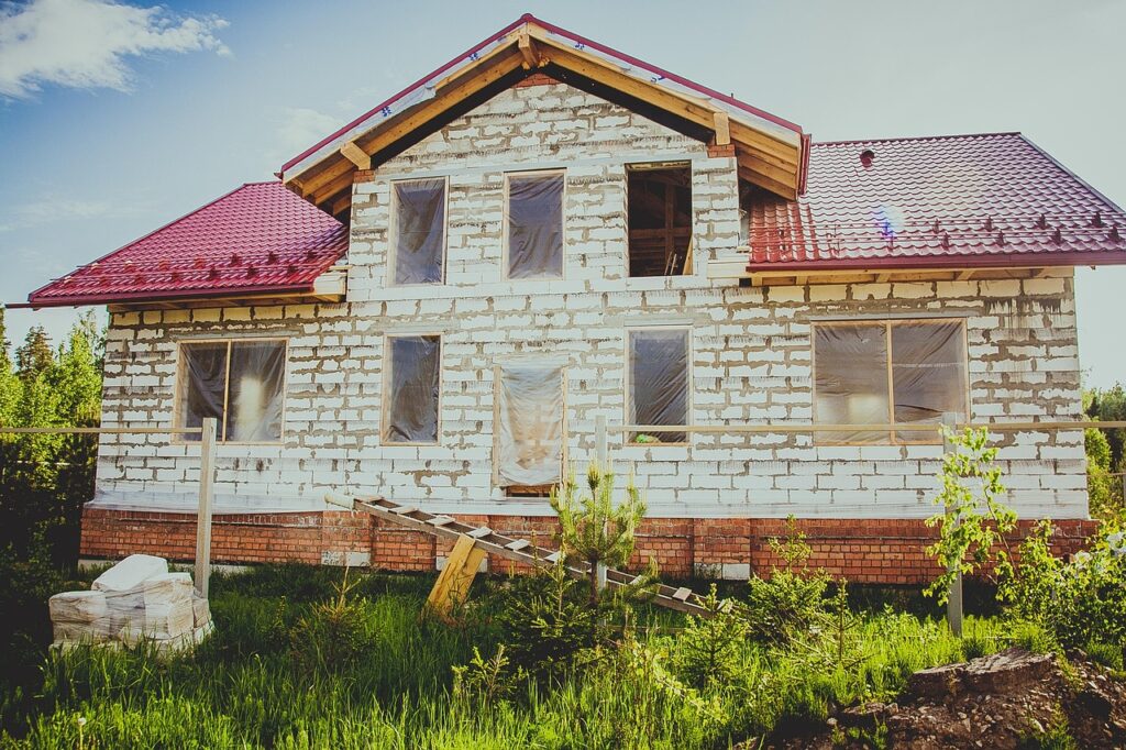 construction, house, building, home construction, the façade of the, sky, nature, wall, building wall, cottage